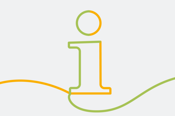 Grafische Darstellung eines kleinen "i" als Symbol für das Wort Information als Bändergrafik, Dienstleistungen Medizinsektor, Krankenhausdienstleister, Personal, IT, Medizintechnik, Controlling, Albertinen Zentrale Dienste Grafische Darstellung eines kleinen "i" als Symbol für das Wort Information als Bändergrafik